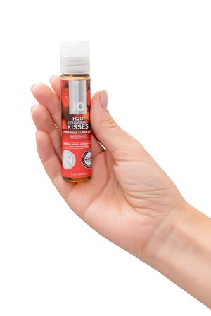 Лубрикант на водной основе с ароматом клубники JO Flavored Strawberry Kisses - 30 мл.